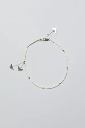 Neema Anklet - OFF WHITE/SILVER