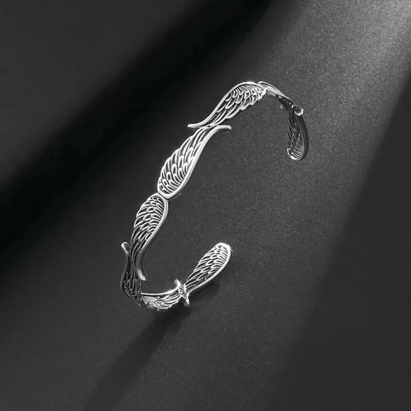 New Fashion Vintage Silver Plated Tiger Bracelet Men\\'s Open Bangles Domineering Street Rider Rock Party Jewelry Gift