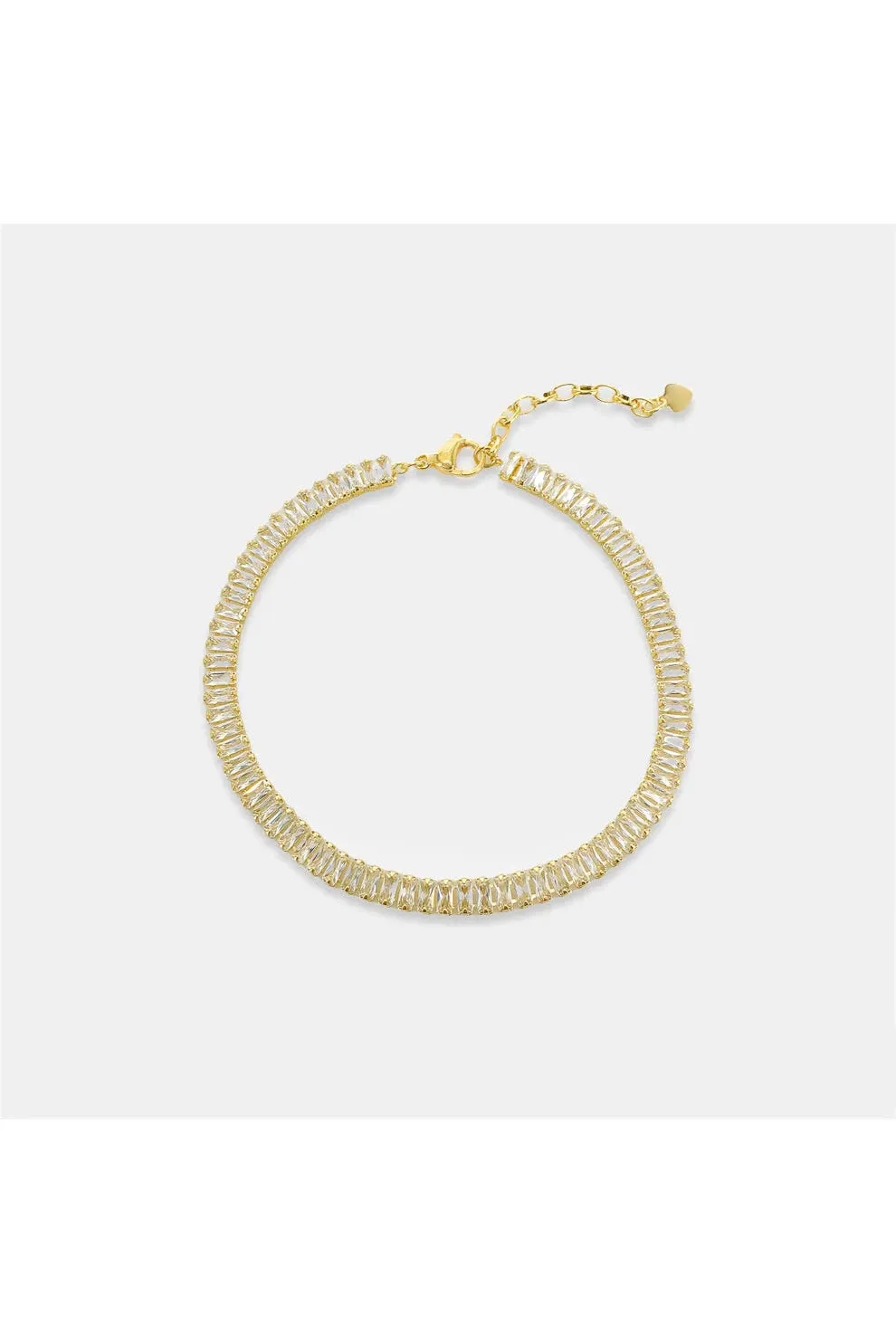 OMG BLING Baguette Cut CZ Anklet In Gold