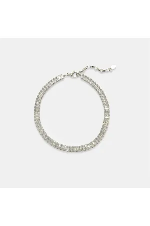 OMG BLING Baguette Cut CZ Anklet In Rhodium (Silver)