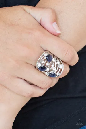 Open Door Jewelry - Clear The SWAY! - Blue Ring - Paparazzi Accessories