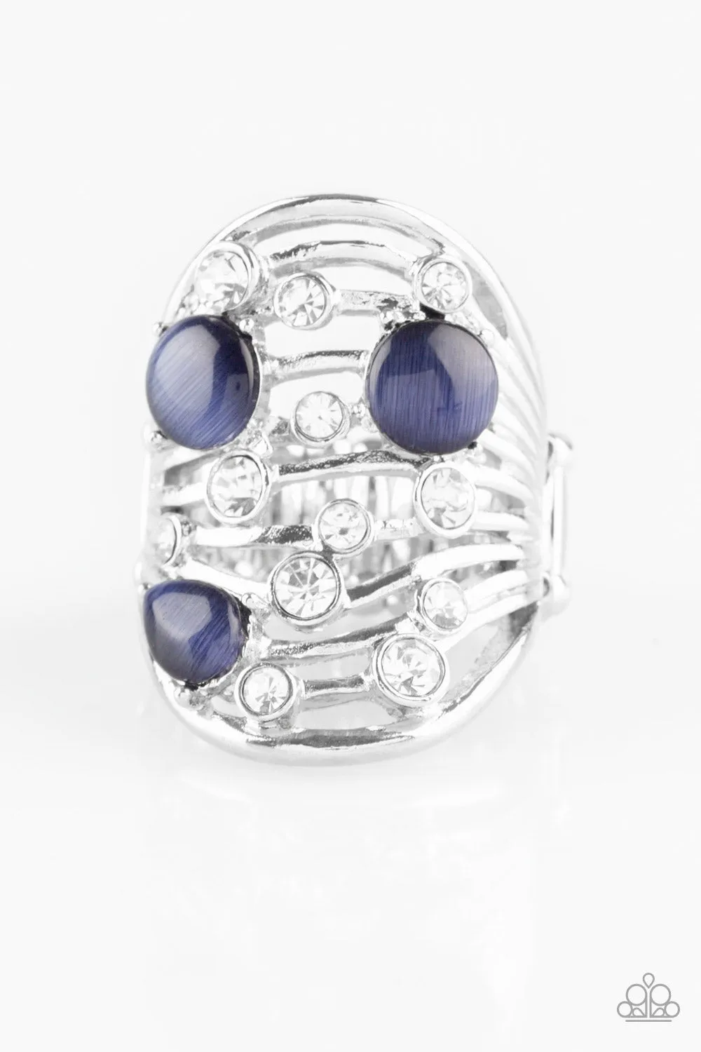 Open Door Jewelry - Clear The SWAY! - Blue Ring - Paparazzi Accessories