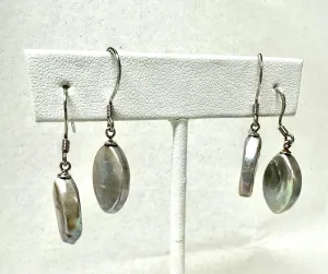 Oval Gray Pearl Earrings