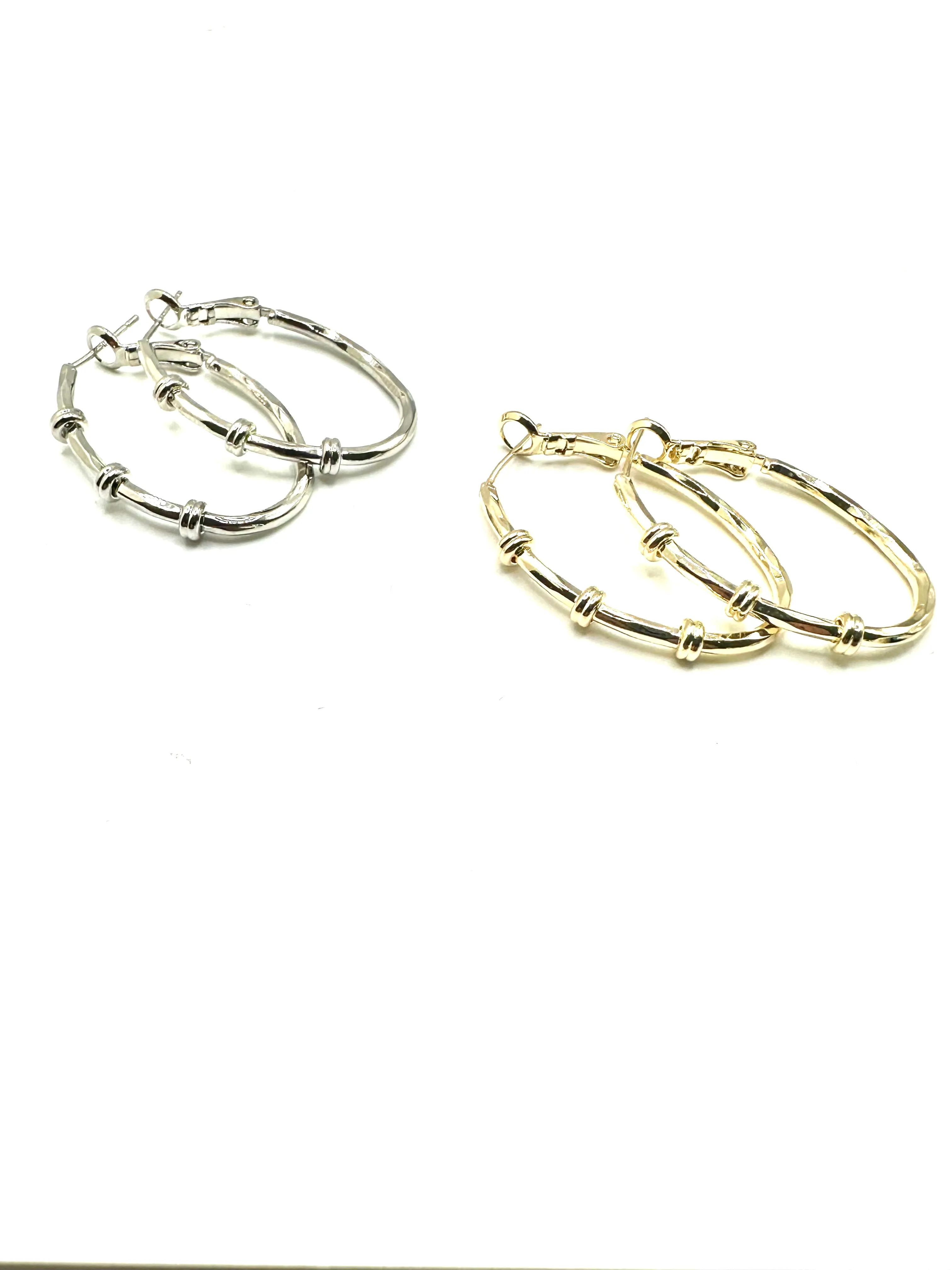 Oval Hoop Earring with Bamboo Vibe