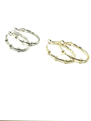 Oval Hoop Earring with Bamboo Vibe