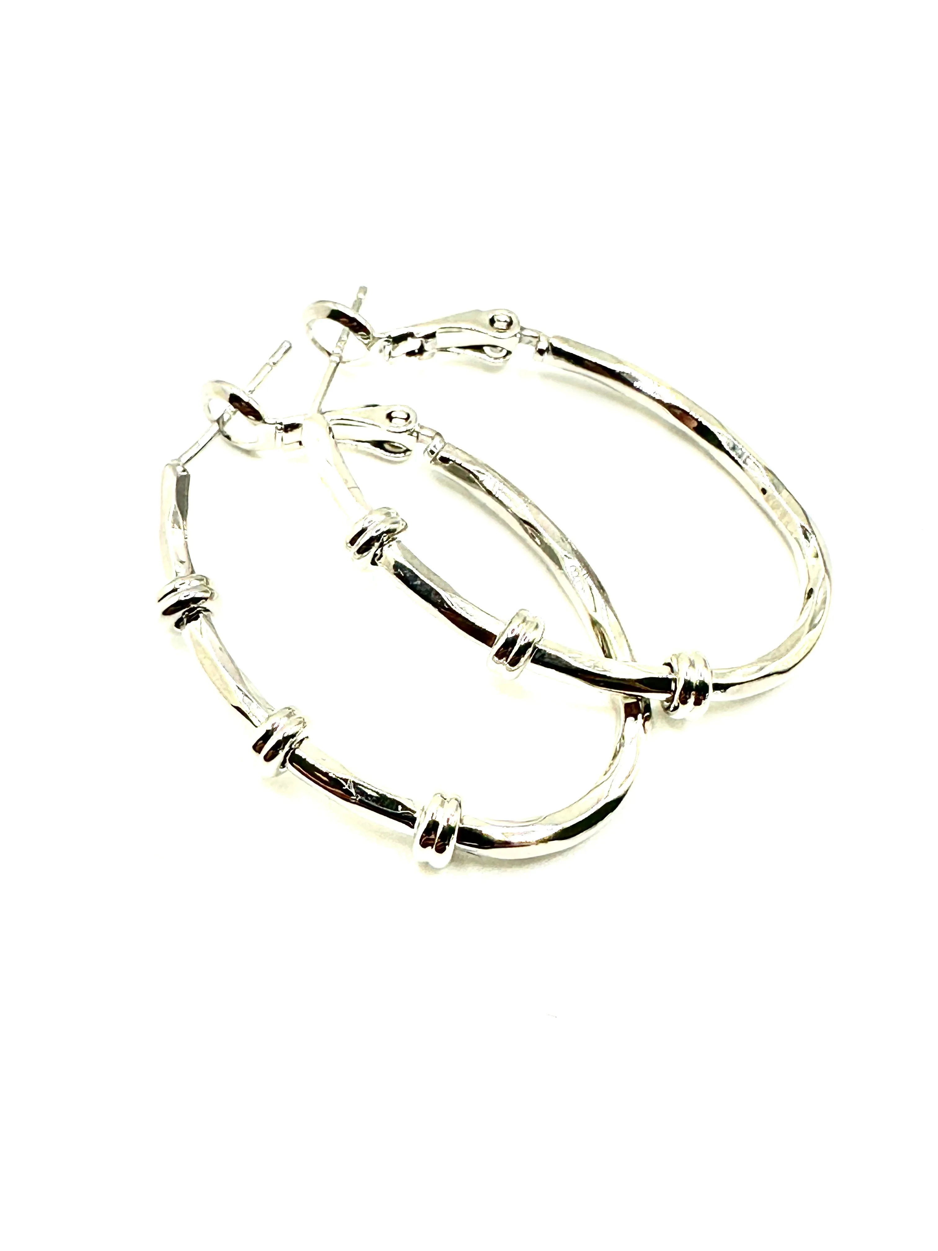 Oval Hoop Earring with Bamboo Vibe