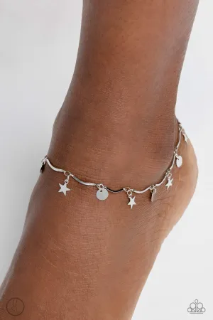 Paparazzi BEACH You To It Silver Anklet Bracelet