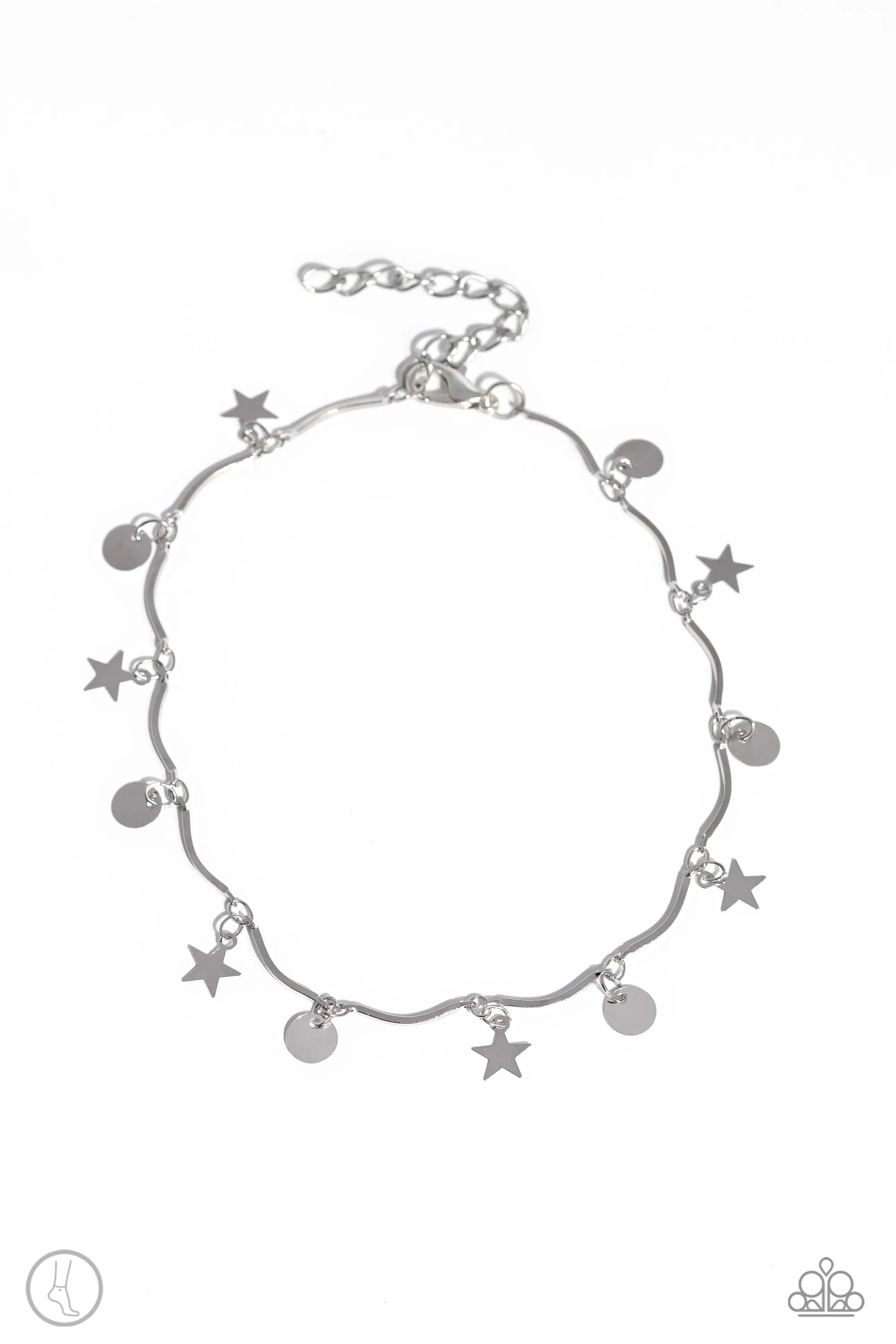 Paparazzi BEACH You To It Silver Anklet Bracelet