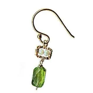 Peridot Earrings 4675 A with Australian Opal by Michelle Pressler Jewelry