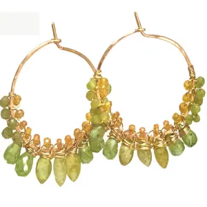 Peridot Mandarin and Green Garnet Earrings CLP110 by Calico Juno Designs, Bonnie Riconda