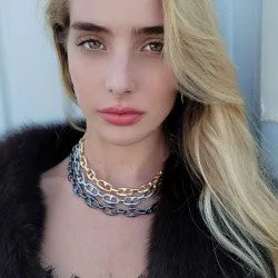 Puffy Large Mariner Link Necklace 16"