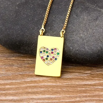 Rainbow Stylish Heart Charm Pendants For Women