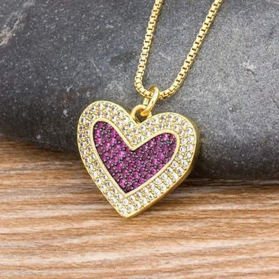 Rainbow Stylish Heart Charm Pendants For Women