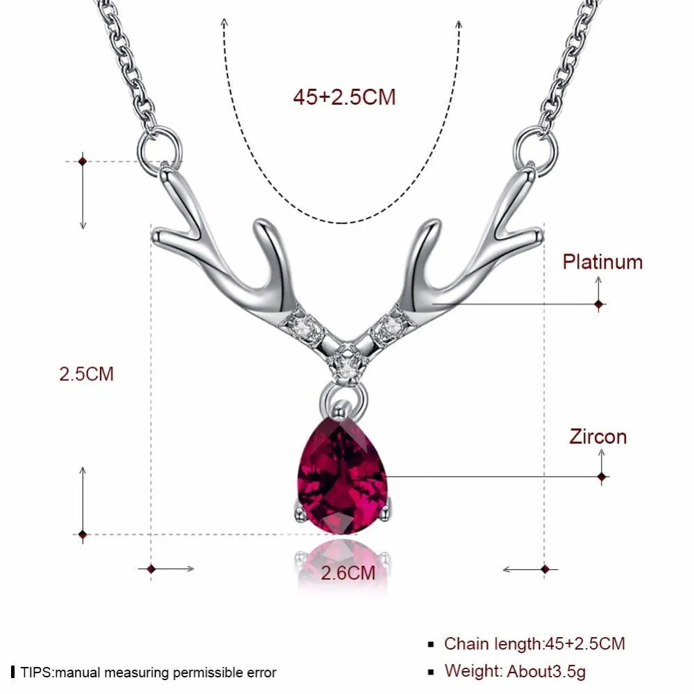 Red Zircon Link Chain, Trendy Women’s Jewelry, Fashion Gold Necklace for Girls