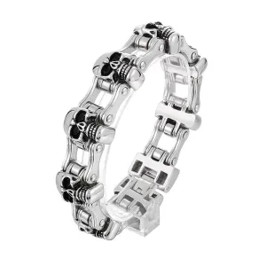 Retro Skull Locomotive Stainless Steel Bracelet for Men - Hiphop Street Style Jewelry