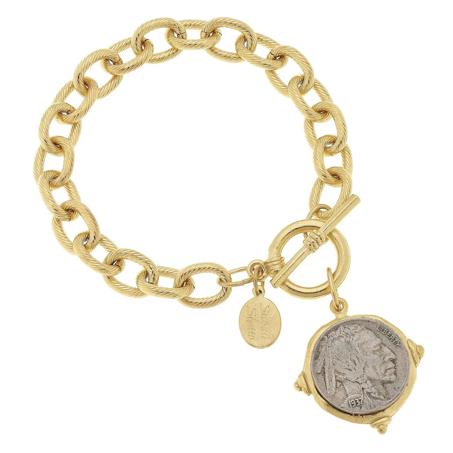 Susan Shaw Handcast Buffalo Nickel Bracelet