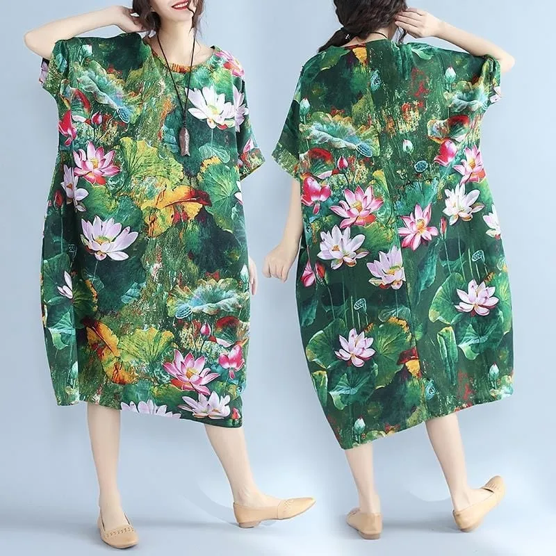 Sweet Emotion Loose Floral Midi Dress