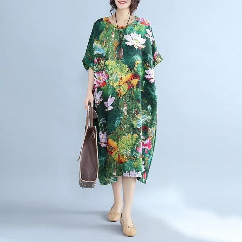 Sweet Emotion Loose Floral Midi Dress