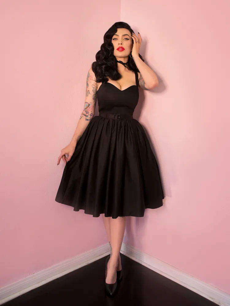 Sweetheart Swing Dress in Raven Black - Vixen by Micheline Pitt