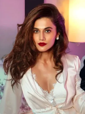 Taapsee Pannu In White Pearl Statement Studs