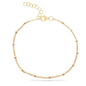 Thin Ball Segment Chain Anklet