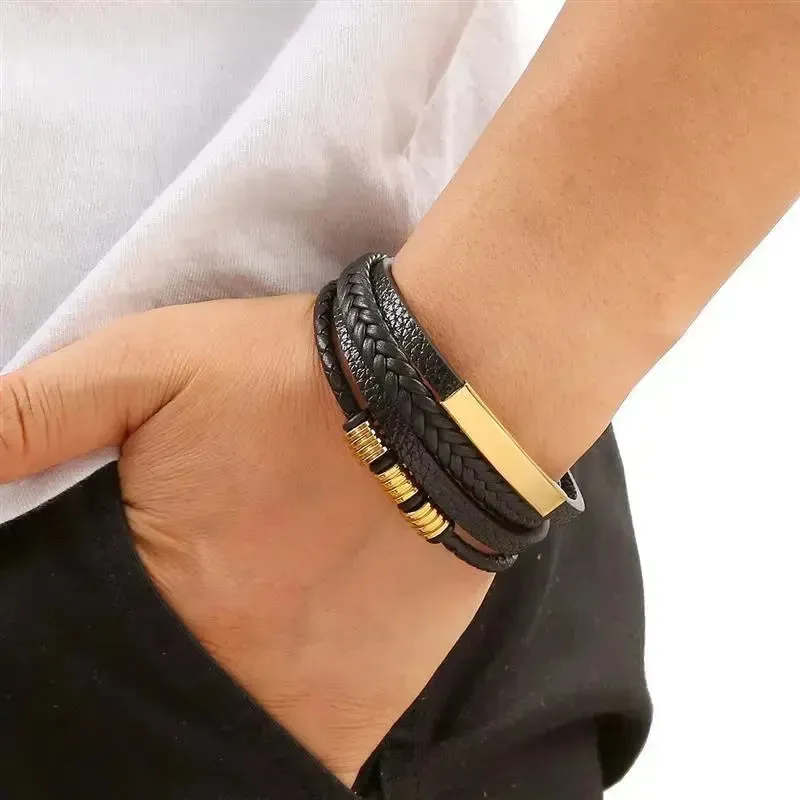 Timeless Elegance Men's Leather Wristband