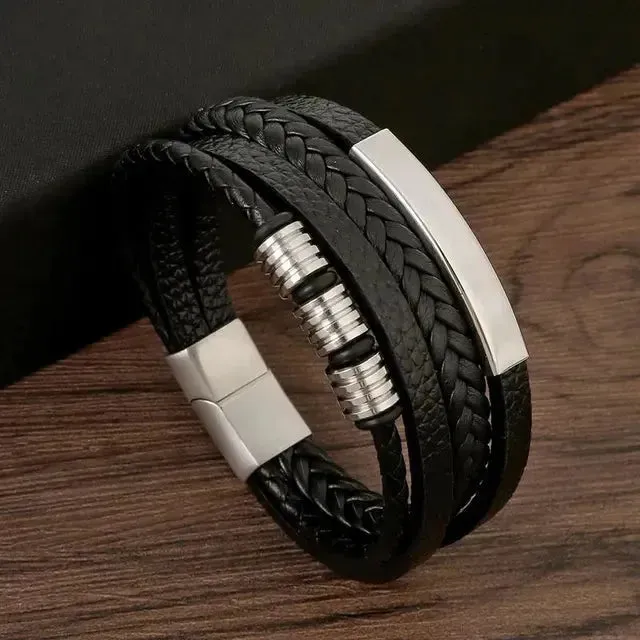 Timeless Elegance Men's Leather Wristband