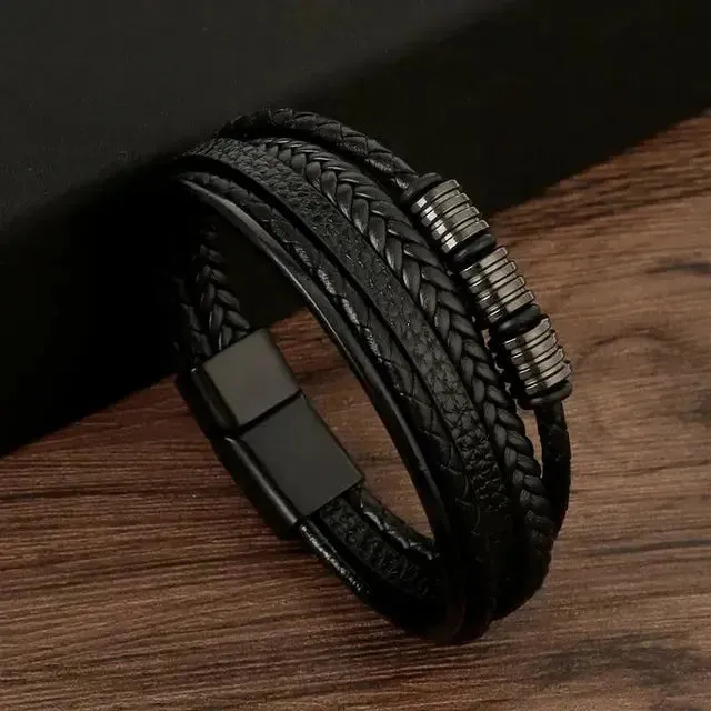 Timeless Elegance Men's Leather Wristband