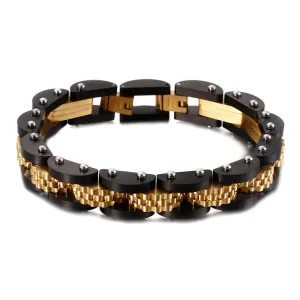 Titanium Steel Bicycle Chain Bracelet for Men - Personalized Gold Stainless Steel Fashion Jewelry
