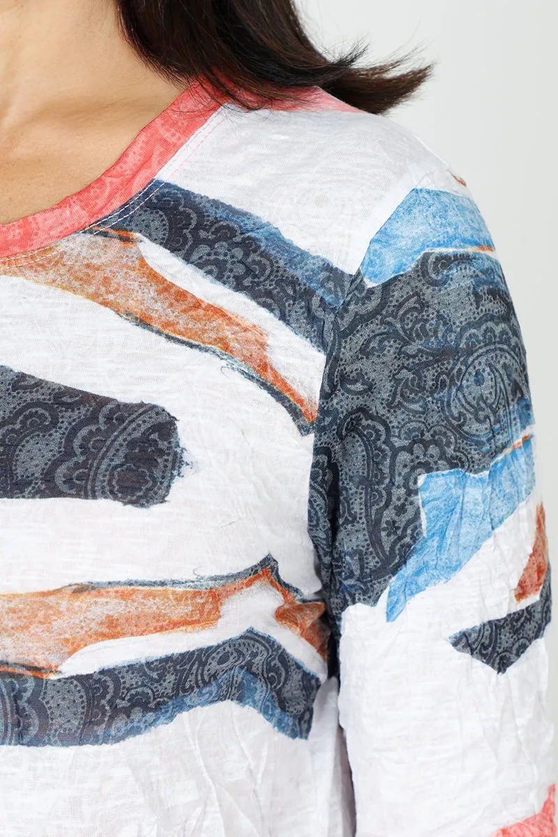 Top Ligne Abstract Streaks Crew