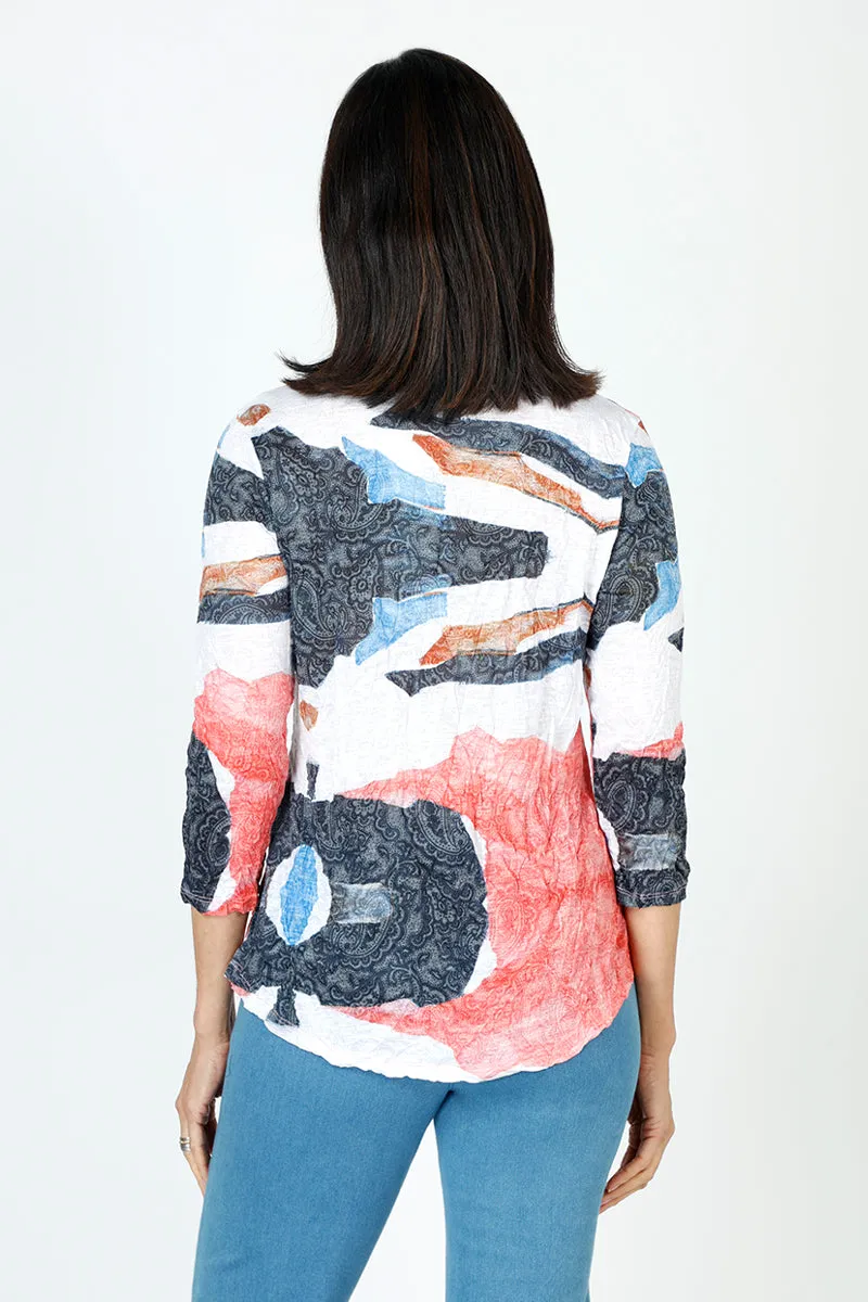 Top Ligne Abstract Streaks Crew