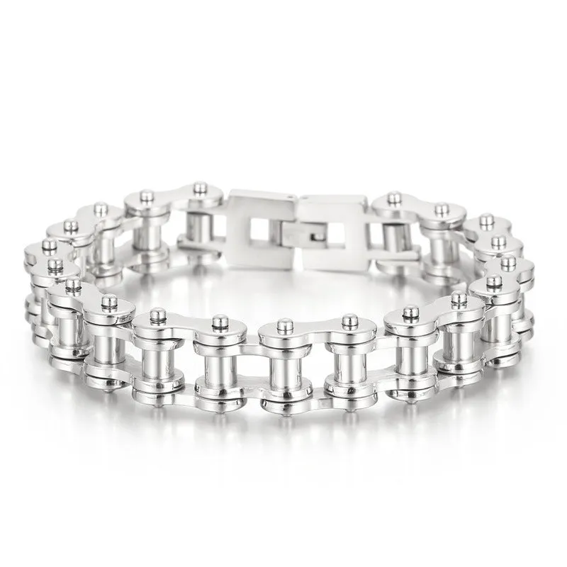 Urban Chic Titanium Steel Bicycle Bracelet for Men - Hip-Hop Street Style Jewelry