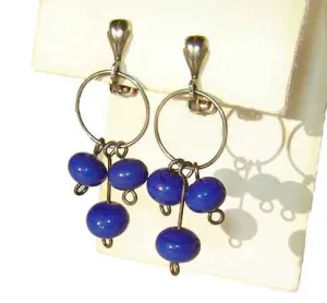 Vintage Jørgen Spohr Earrings Danish Modernist Sterling & Beads