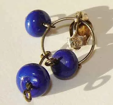 Vintage Jørgen Spohr Earrings Danish Modernist Sterling & Beads