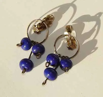Vintage Jørgen Spohr Earrings Danish Modernist Sterling & Beads