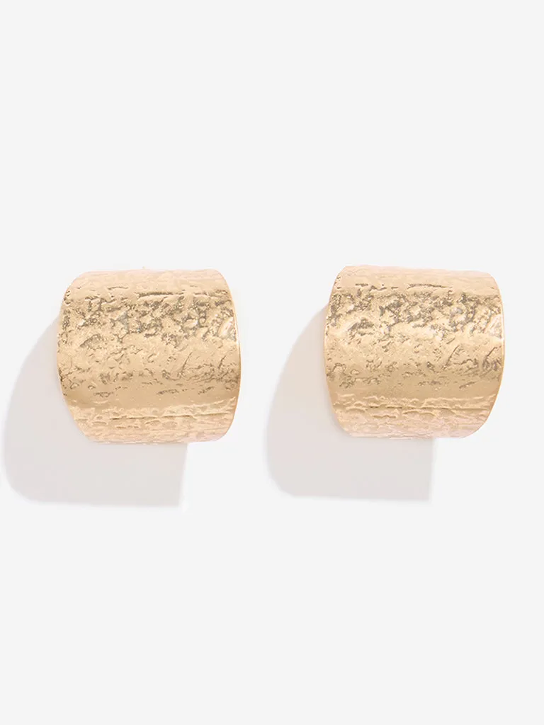 Westside Accessories Gold Textured Open Cuff Earrings