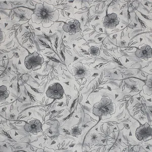 Wild Poppies Linen Curtain Fabric - Blakeney Seal
