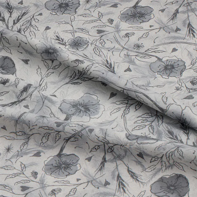 Wild Poppies Linen Curtain Fabric - Blakeney Seal