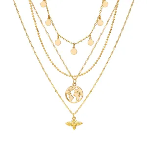 Yellow Chimes Combo Fashion Multilayered Silver Gold Plated Chain Choker Necklace for Women and Girls (Design 14)