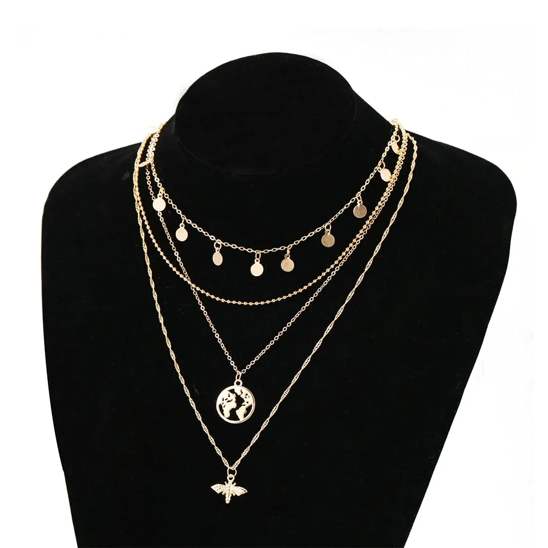Yellow Chimes Combo Fashion Multilayered Silver Gold Plated Chain Choker Necklace for Women and Girls (Design 14)