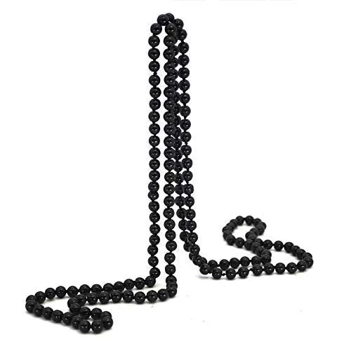 Yellow Chimes Latest Fashion Pearl Multilayer Long Necklace for Women & Girls (Black)
