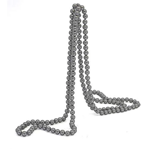Yellow Chimes Latest Fashion Pearl Multilayer Long Necklace for Women & Girls (Grey)