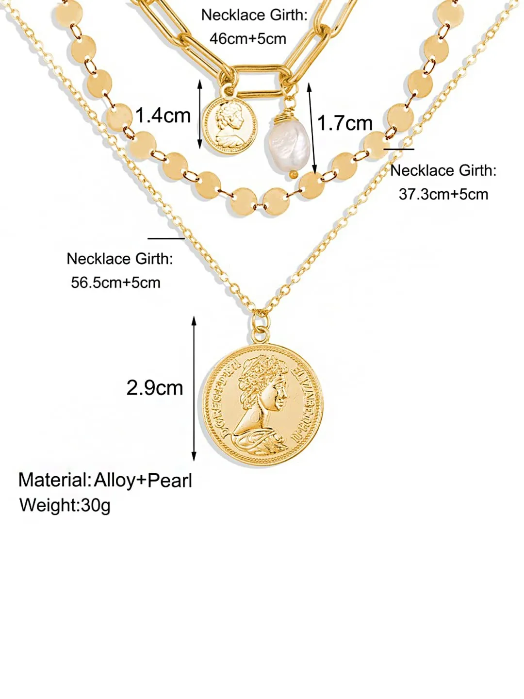 Yellow Chimes Layered Choker Necklace for Women Gold Plated Multi Layer Chain Coin Choker Necklace for Women and Girls.