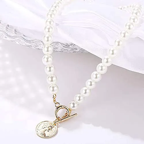 Yellow Chimes Layered Necklace for Women 2 Pcs Combo Multilayer Gold Toned Crystal Drop Choker Necklace for Women and Girls.